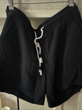 Old Navy Black Athletic Lounge Shorts with White Drawstring